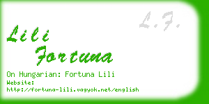 lili fortuna business card